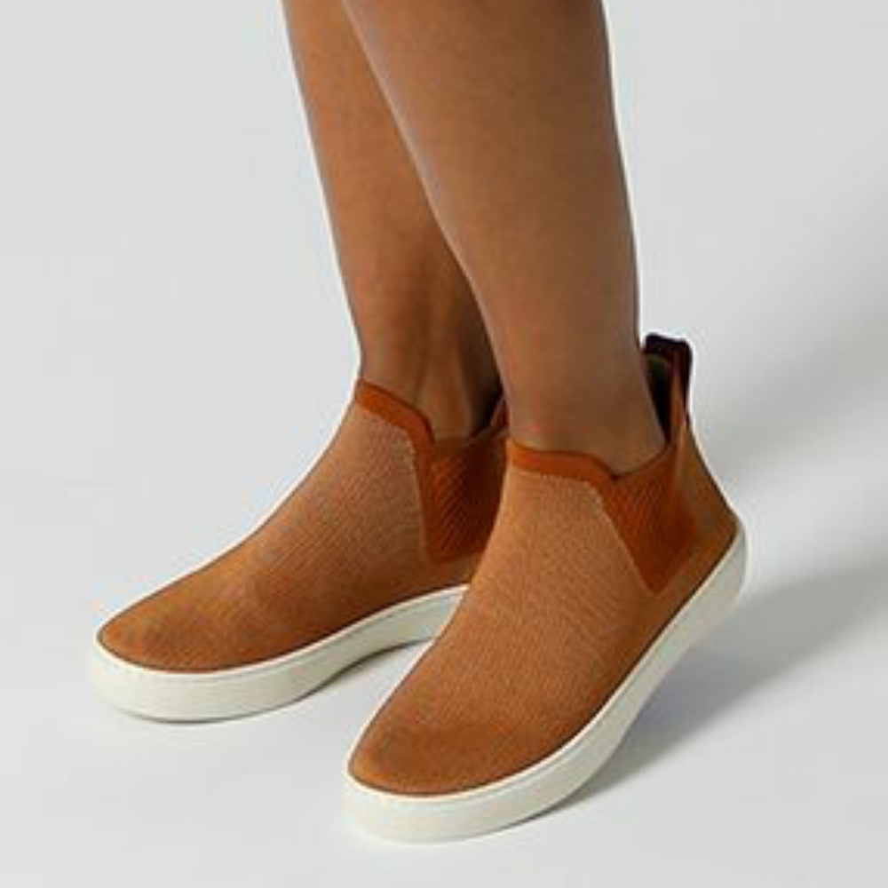 Rothy's The Chelsea Fawn Knit Fabric Pull On Sneaker Boots Women's Size 7